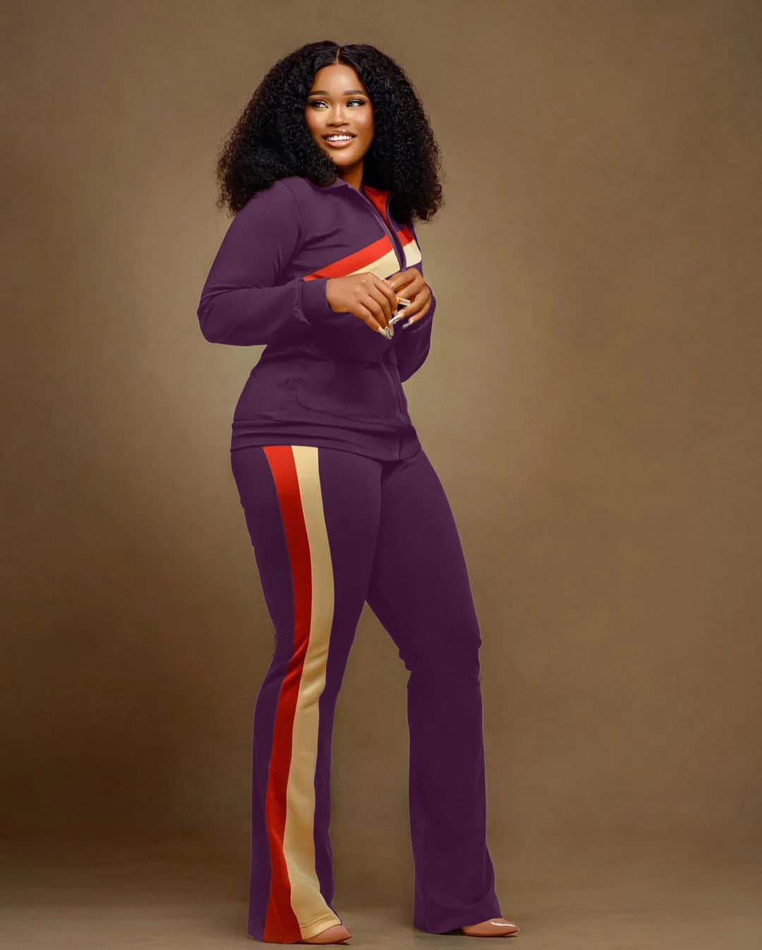 Women Fall Clothes 2025 Slim Zippered V-neck Jacket Trousers Tight Sports Long Sleeves Suit Conjuntos De Mujer 2 Piezas Elegante