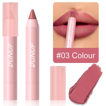 18-Colors Lipstick Pencil Waterproof Sexy Red Matte Contour Tint Lipstick Lasting Non-stick Cup Lipliner Pen Lip Makeup...