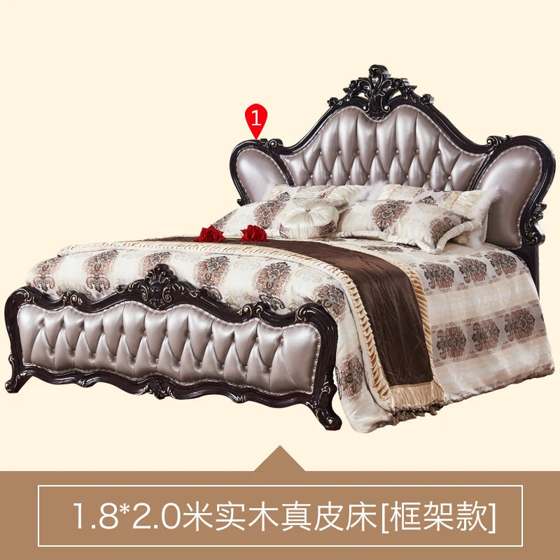 Adult European Bed Square Luxury High Quality Romantic Comfortable Bed Headboards Queen Frame Letto Matrimoniale Home...