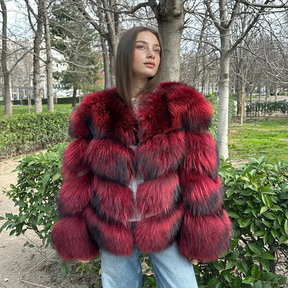 Natural Racoon Fur Coats Round Collar Genuine Fur Coat Cropped Raccoon Fur Coat Winter Women Best Selling Real Fur Coat