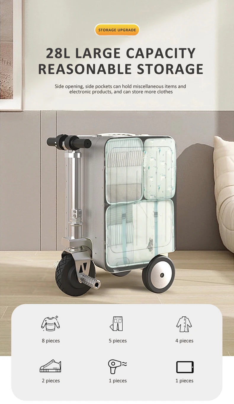 2025Aliotop High Quality Modern Smart Portable Manned Electric Riding Luggage Anti-Theft Waterproof Expandable Foldable...