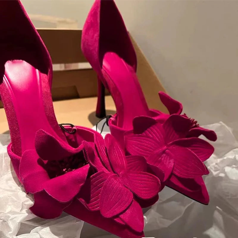 Women Flower High Heels Shoes Sexy Sandals Summer 2025 Designer New Party Dress Pumps Wedding Stilettos Walking Zapatos...