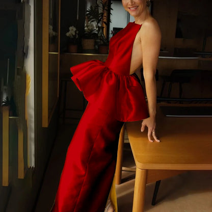 Summer Fashion Custom Made Evening Gown Vibrant Strapless Backless Sleeveless Cocktail Dress Simple Elegant Charming Dress