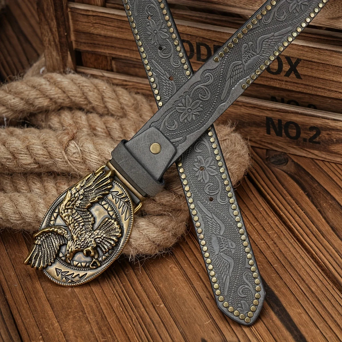 Men - Women - Western Denim - pu leather - Belt - Vintage jeans with needle buckle brown belt | Kimlud Mid Range Pants