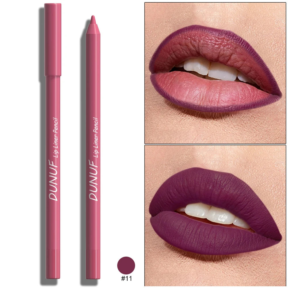 Sexy Red Matte Lipstick Pencil Nude Brown Lip Liner Pencil Contour Tint Makeup Waterproof Rose Pink Crayon Lipliner Pen...