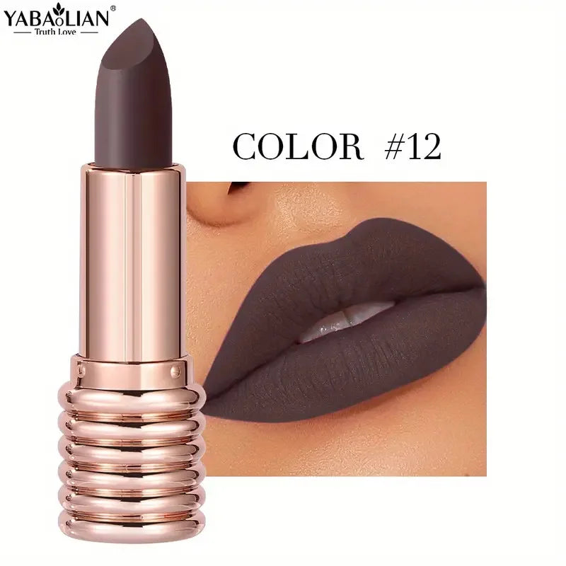 1pc Matte Lipsticks Waterproof Velvet Nude Lipstick Sexy Red Lip Stick Pigment Makeup Pink Lip Gloss Long Lasting Makeup