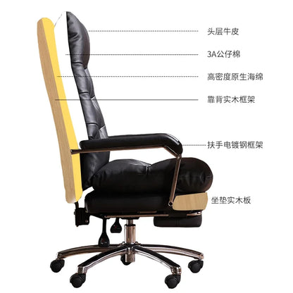 Modern Ergonomic Chair Comfy Nordic Designer Executive Footrest Backrest Wheels Chair Lazy Ergonomic Cadeira Gamer Furniture - Kimlud
