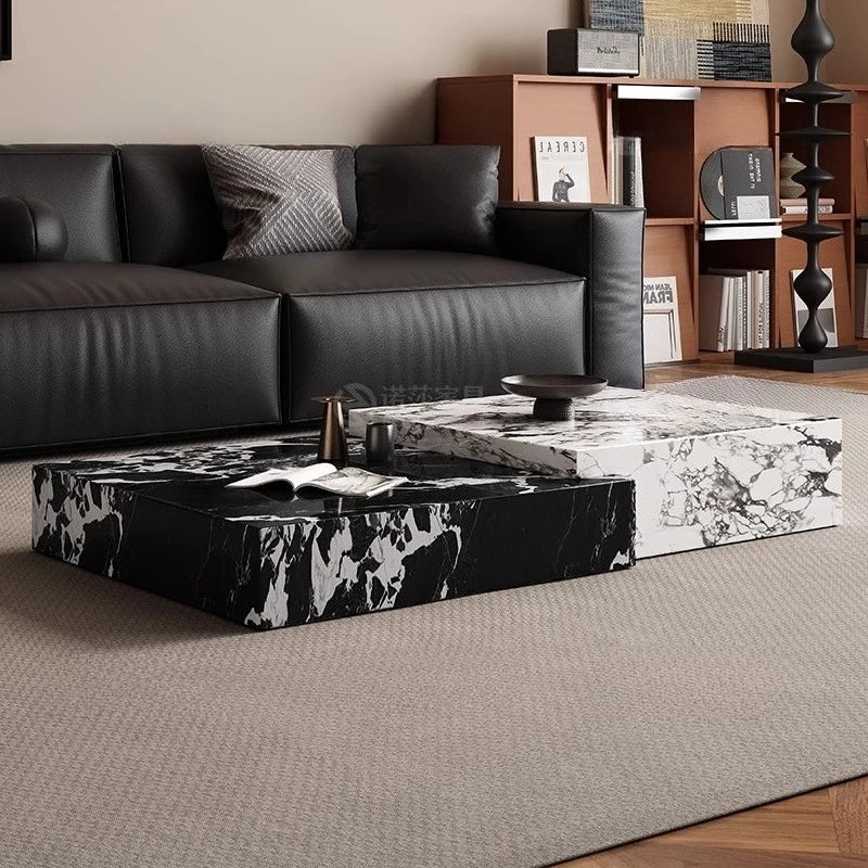 Rock Slab Light Luxury Coffee Table Decoration Aesthetic Unique Italian Side Table Modern Living Room Mesas Bajas Home Furniture - Kimlud