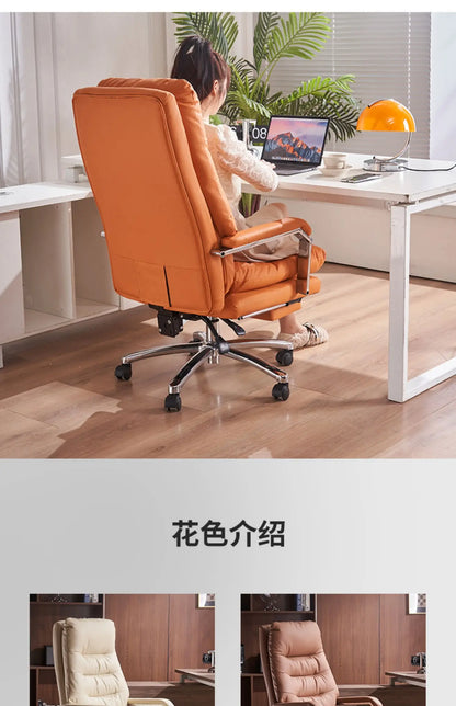 Modern Ergonomic Chair Comfy Nordic Designer Executive Footrest Backrest Wheels Chair Lazy Ergonomic Cadeira Gamer Furniture - Kimlud