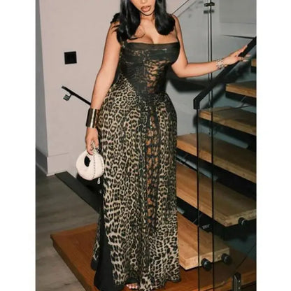 Autumn New Sle Women's  Dr Leopard Print Bal Belted Summer Casual Sport Suit Seven Sve Length ZV68