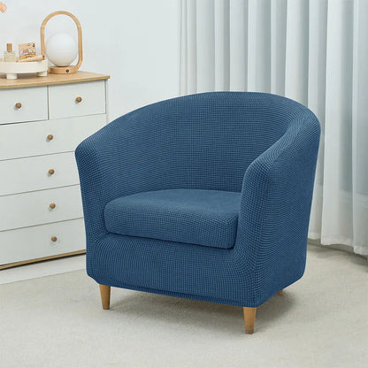 2pcs/set Jacquard Stretch Club Armchair Slipcover 1pc Barrel Tub Sofa Cover + 1pc Polar Fleece Couch Cover Furniture...