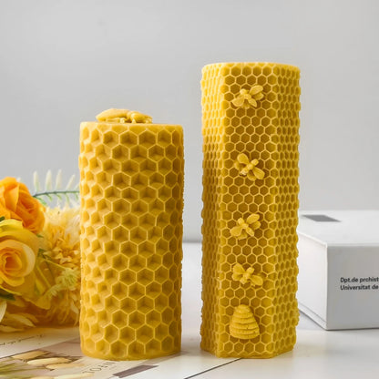 3D Silicone Candle Soap Mold Handmade DIY Plaster Sculpture Honeycomb Cylinder Homemade Scented Aromatherapy Gifts silicone mold
