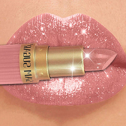 Pearlescent Pink Glitter Velvet Lipstick Metallic Waterproof Long Lasting Matte Shimmer Diamond Lipstick Women Makeup Cosmetic