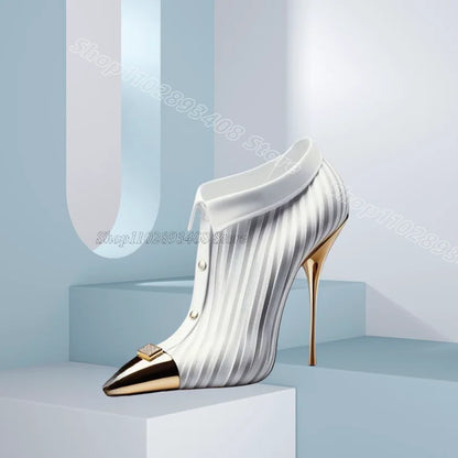 Splicing Stiletto Buckle Decor Pumps Pointed Toe Fashion British Style Summer Design for Women Party Shoes Zapatos Para Mujere