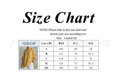 Women Stripes Print Blouse Autumn Casual Stand Collar Long Sleeve Top Simple Lady Blouses Streetwear Loose Harajuku...