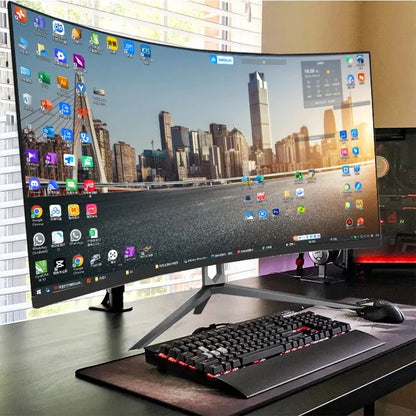 24/27/32 Inch Curved Monitor | 1K/2K/4K | Height-Adjustable + Backlit | Up to 280Hz HDR400 - Kimlud