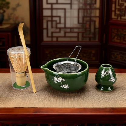 2pc/4pcs/5pcs Matcha Whisk Set - Matcha Bowl and Bamboo Matcha Whisk, Tea Strainer, Scoop, Spoon, Sifter, Whisk Holder