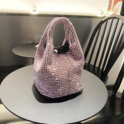 Handle Rhinestones Evening clutch Bag Purses and handbag luxury Designer hobo shoulder bag Shiny Crystal Clutch purse bucket bag