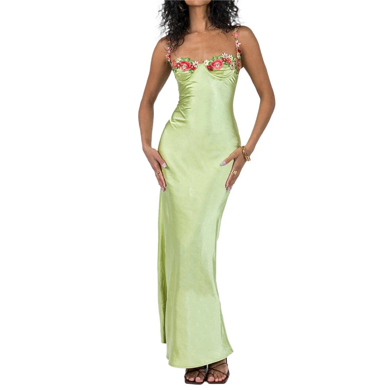 Lamuusaa Sexy Corset Dresses for Women y2k Low Cut Satin Spaghetti Strap Sleeveless Bodycon Dresses Going Out Party Dresses - Kimlud