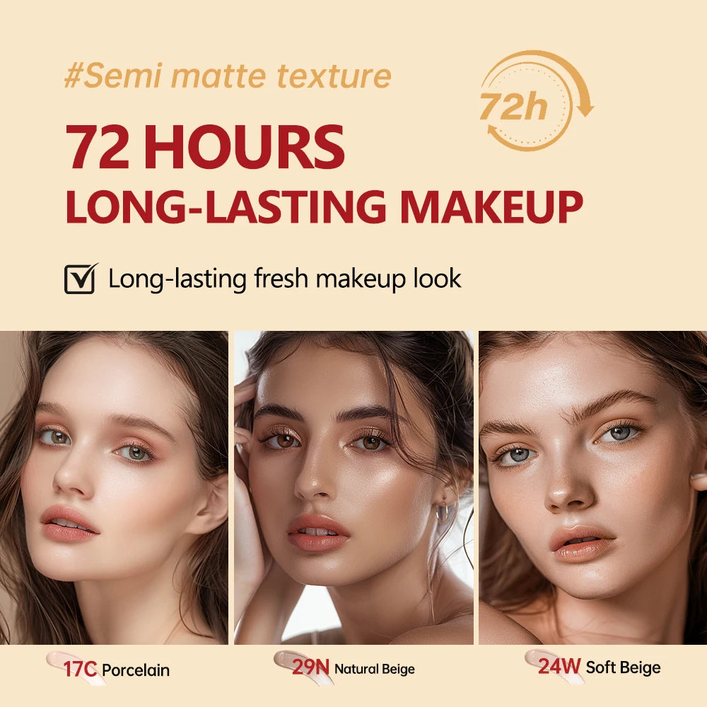 Sunscreen Cushion Foundation Fit Cushion Foundation Full Coverage Waterproof Long-lasting Concealer Long-lasting Makeup...