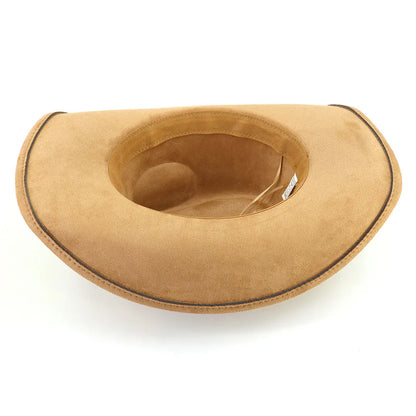 Western Big Brim Cowboy Hat Bull's Head Leather Band Suede Top Hat Outdoor Mens Hats Ladies Party Horse Riding Cowgirl...