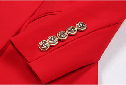 High-Quality Classic Fashion Temperament Suit Coat - Spring Autumn New Women's Commuter Green Fruit Collar Long Sleeve Coat