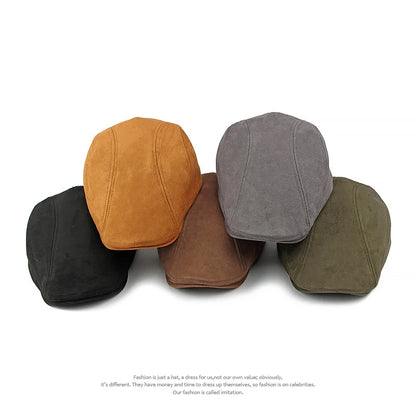 Fashion Berets Men Women Spring Autumn Suede Hats Herringbone Flat Cap Classical Artist Painter Hat Male Female Beret...