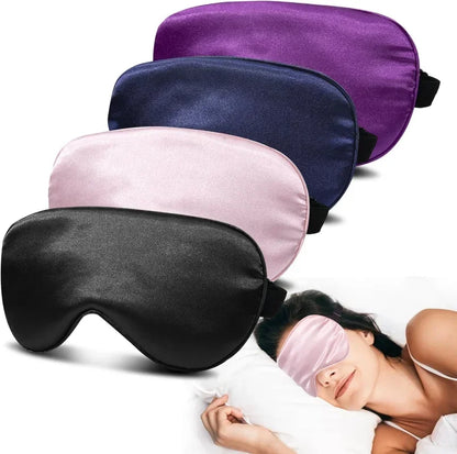 Soft Silk Sleep Mask Eye Masks for Sleep, 100% Blackout, Zero Eye Pressure, Blindfold with Adjustable Strap, Travel Eye Covers