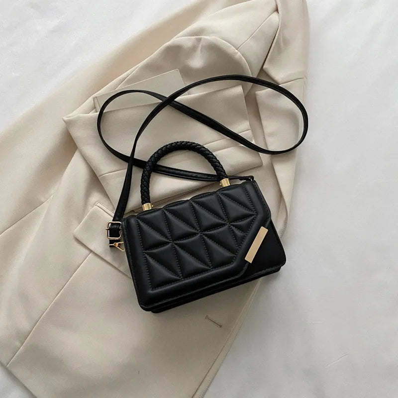 2024 New Fashion Shoulder Bag Plaid PU Leather Ladies Handbags Designer Crossbody Bags For Women - Kimlud