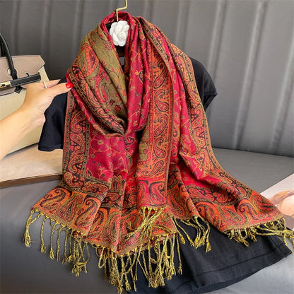 Luxury Brand Autumn Cashmere Pashmina Shawl Lady Wrap Warm Winter Scarves Design Print Female Foulard Cotton Stoles...