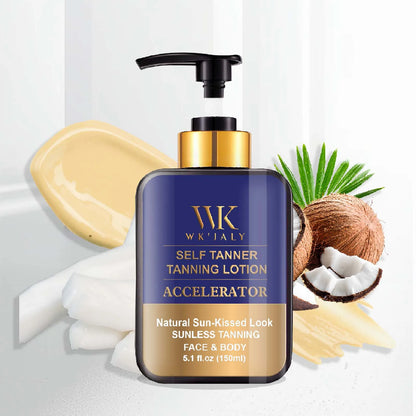 WK JALY Self Tanner Body Lotion, Fair To Medium Skin Tone, Sunless Tanning Moisturizer With Coconut Oil, Carrot Oil,...