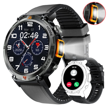 EIGIIS KE3 Smart Watch 3ATM Waterproof Original Design For Men Bluetooth Call Health Monitor With Flashlight 100+ Sports Modes