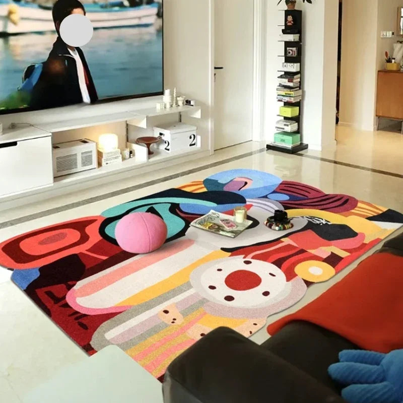 Modern Fashion Living Room Carpet Colored Abstract Decoration Fluffy Soft Rug Home Bedroom Bedside Non-slip Floor Mat Ковер 양탄자 - Kimlud
