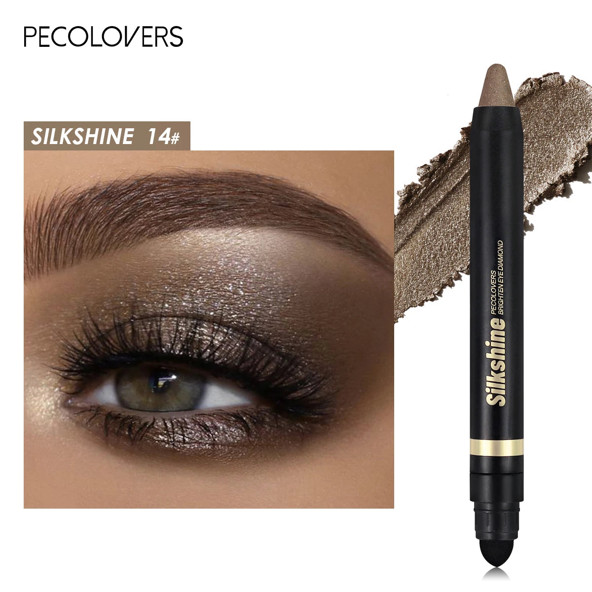 Metallic Glitter Eyeshadow Stick Matte Waterproof Shimmer Lying Silkworm Long Lasting High Gloss Pearlescent Eyeshadow Pen