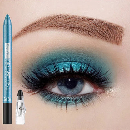 Metallic Blue Pearlescent Eyeshadow Pencil Stick Lasting Waterproof Smoky Glitter Grey White Purple Eye Shadow...