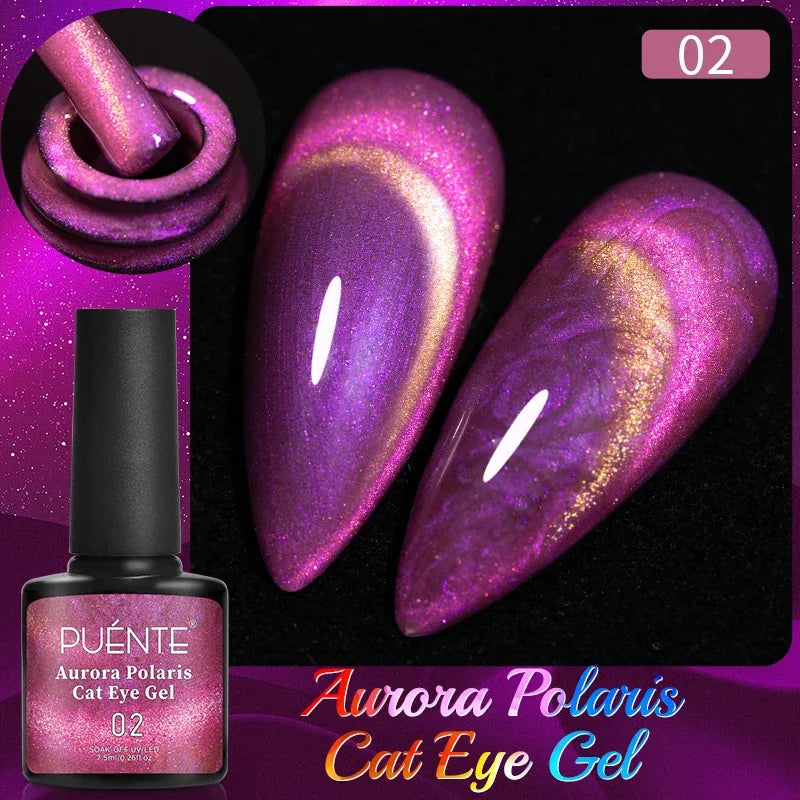 7.5ML Sparkling Reflective Glitter Gel Nail Polish Pink Purple Red Blue Colors Dark Flashing Nail Gel Soak Off UV Nail Varnish