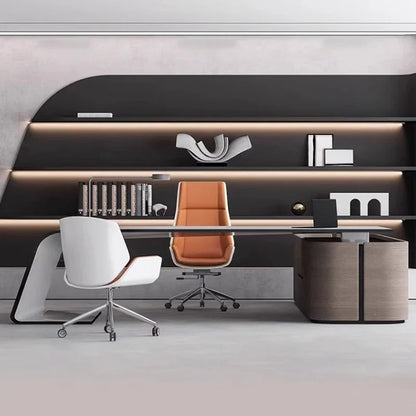 European High Quality Office Desk Cheap Executive Study Standing Office Desk Storage Floor Boss Wooden Escritorio...