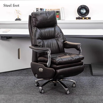 Leather Electric Chair Footrest Lift Rotatable Nordic Lazy Designer Adult Aesthetics Chair Wheels Luxury Bureau Meuble...