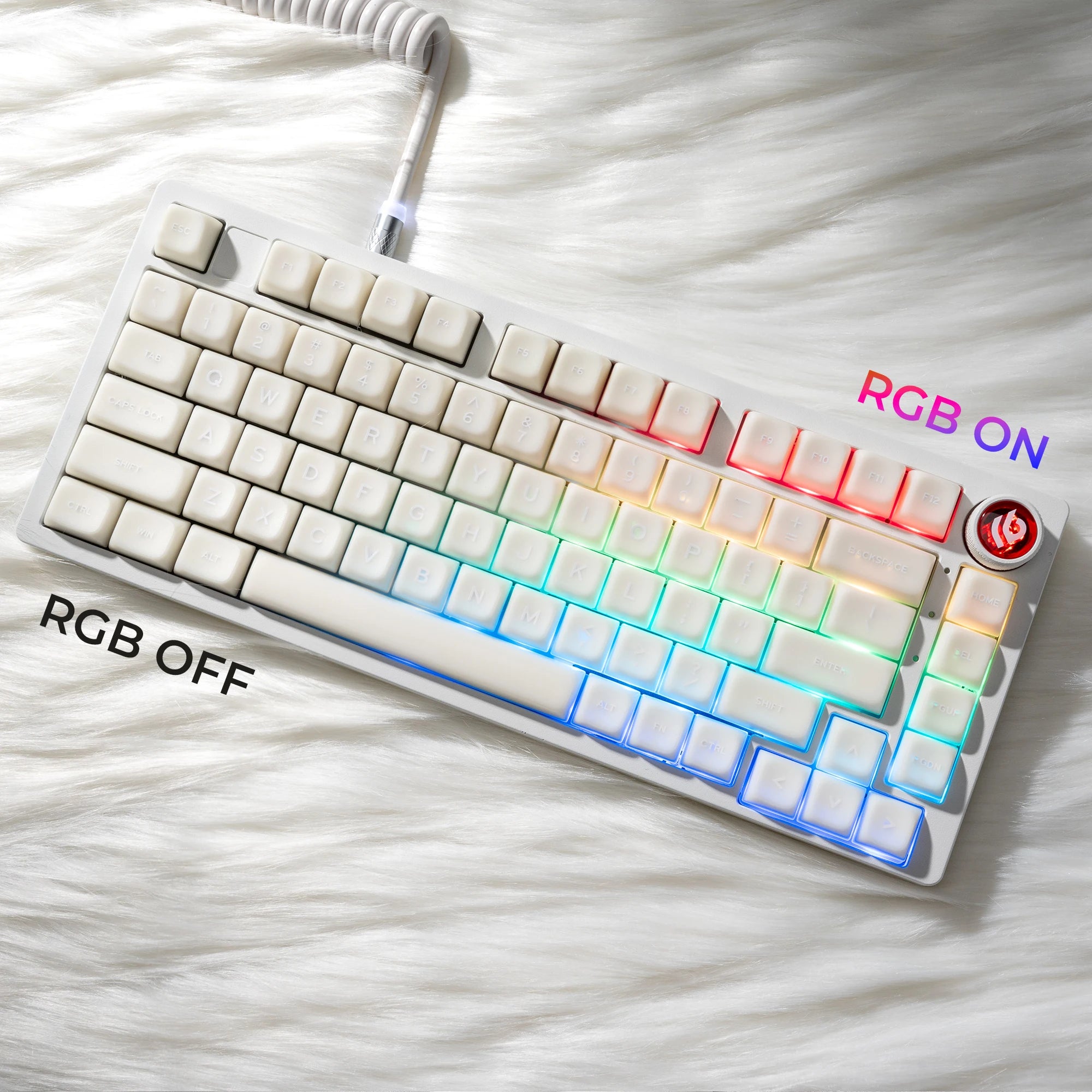 XVX MDA Profile White Jade Double Shot PBT Keycaps Set Translucent Shine Through Keycaps for Mechanical Keyboard 132 Keys