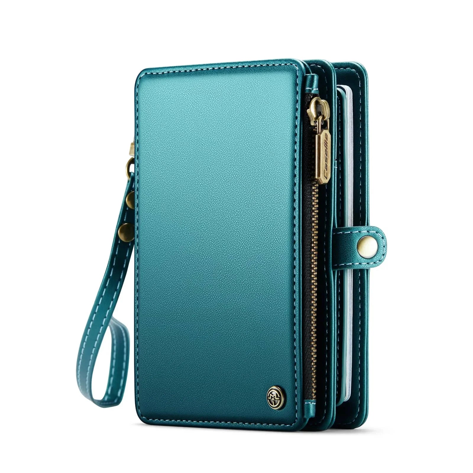 Passport Holder for Travel, Passport Case Wallet With Strap Wristlet and Zipper Wallet for Men Women Gold | Kimlud Mid...