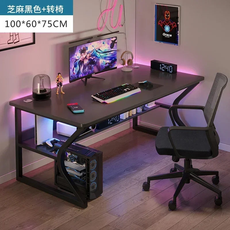 Simple Desktop Computer Desks Home Bedroom Workbench Gaming Tables Office Furniture Student Study Writing Desk and Chair Set E C
