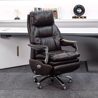 Leather Electric Chair Footrest Lift Rotatable Nordic Lazy Designer Adult Aesthetics Chair Wheels Luxury Bureau Meuble...