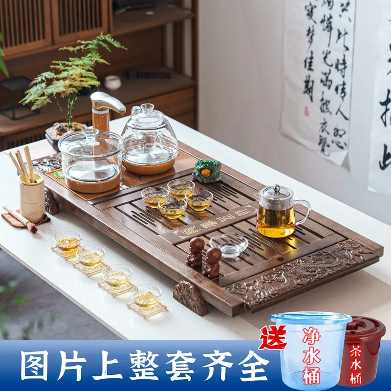 Kung Fu Ceremony Tea Tray Rectangle Drainage Pot Drip Accessories Luxury Tea Tray Hospitality Valet Bandejas Home Decorationgs - Kimlud