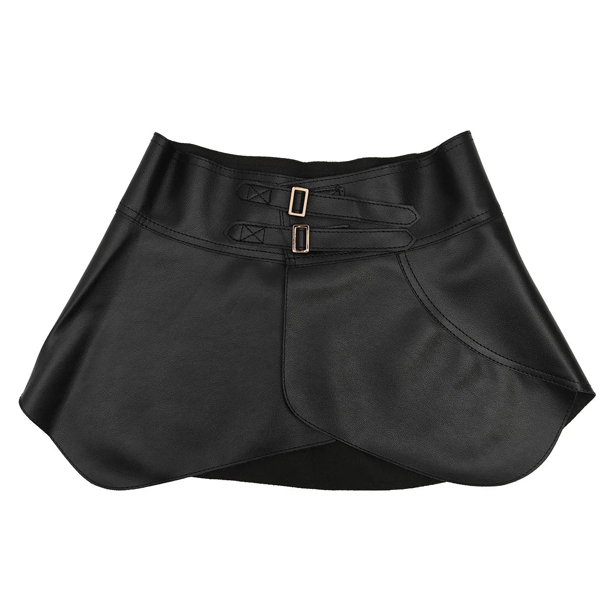 Gothic Waist Seal Women's Overlap Leather Skirt Exaggerated Ultra-Wide Belt Leather Decorative Jeans Waist Skirt |...