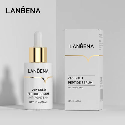 LANBENA Anti-Aging Serum 24K Gold Six Peptides Facial Essence Firming Skin Wrinkle RepairWhitening MoisturizingFaceSik Care10PCS