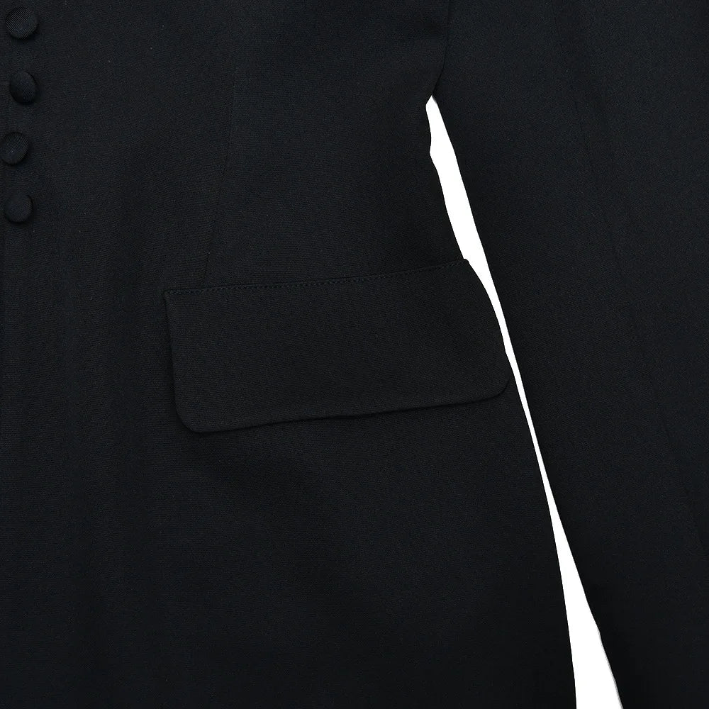 Leosoxs Office Dress Women Autumn Trend Single Breasted Stand Collar Simple Elegant Solid Street Commute Skinny Suit...