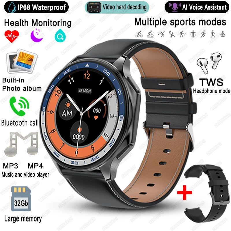 For OPPO Watch X High-End Business Watch Men 32Gb Memory Video Playback Smart Watch Sports Fitness Waterproof Bracelet 2025 New