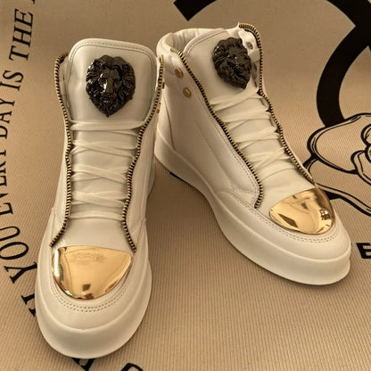 original shoes brand high top casual shoes for man zip decoration casual sneakers mens ankle boots sports hip-hop running shoes - Kimlud