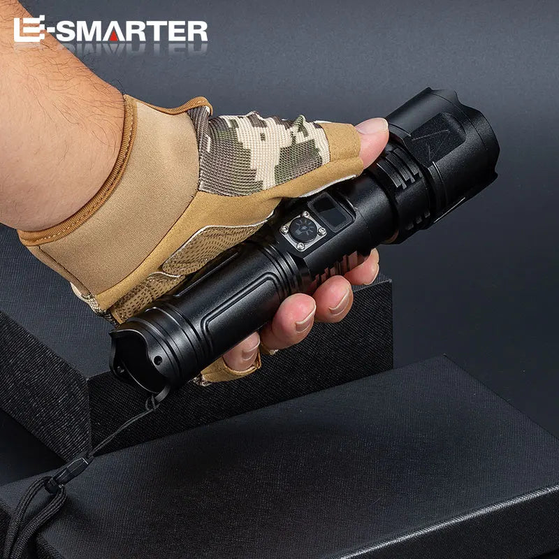 Super Bright Laser Flashlight Zoomable USB Rechargeable Torch Lamp 5 Lighting Modes Outdoor Adventure Long Range Flashlight