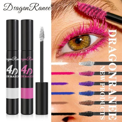 Colored Mascara Makeup 4D Silky Natural Long Eyelashes Mascara Waterproof Long-lasting Extension Thick Lasting Curling Mascara
